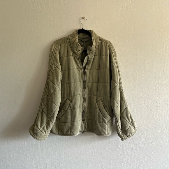 Free People Olive/Sage Dolman Quilted Knit Jacket size M - Picture 2 of 5